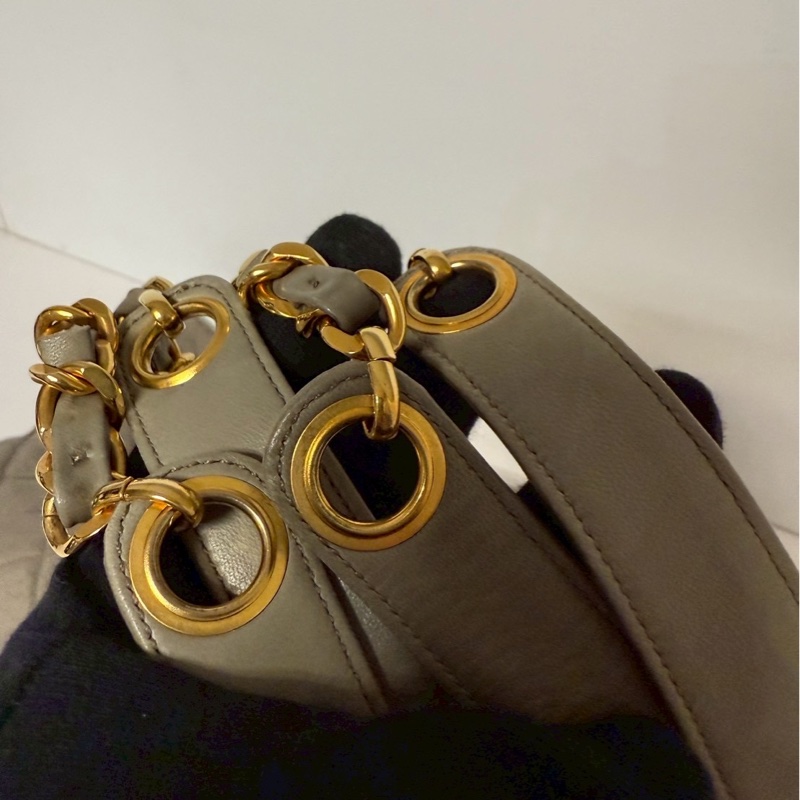 CHANEL A02900 VINTAGE 灰色金球購物包托特包-22