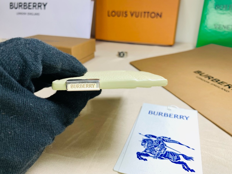 🎁全新盒裝2024新款Burberry巴寶莉超美奶灰素面卡夾-5