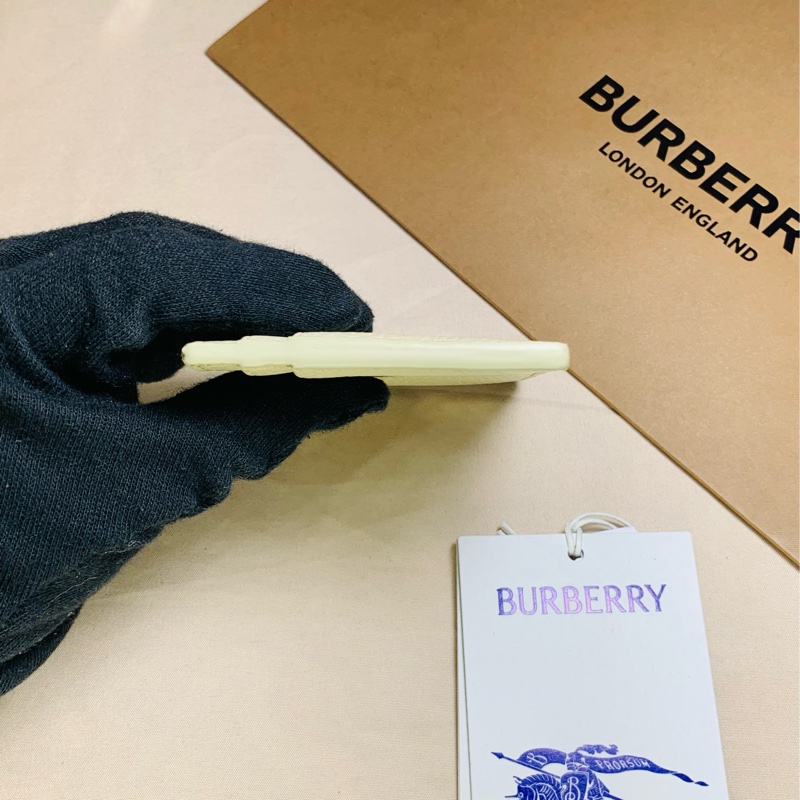 🎁全新盒裝2024新款Burberry巴寶莉超美奶灰素面卡夾-7