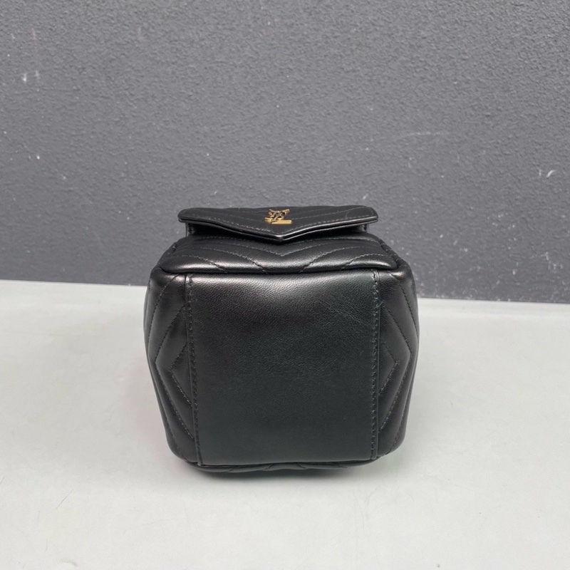 明星同款🤩Ysl黑金joe羊皮V紋迷你小水桶斜挎單肩鏈條包-10