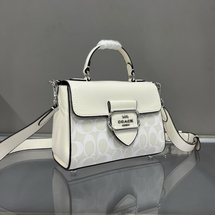 COACH CJ614 Morgan Tophandle 米白色 單肩斜挎 側背手提女包-1