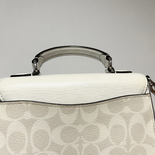 COACH CJ614 Morgan Tophandle 米白色 單肩斜挎 側背手提女包-15