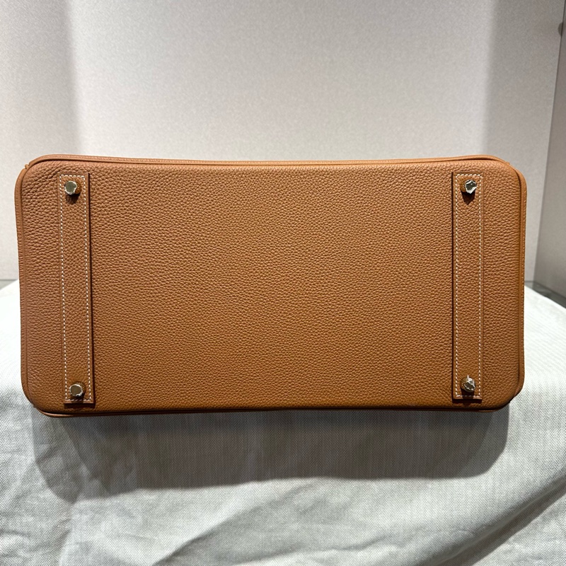 Hermes愛馬仕Birkin 40金扣鉑金包金棕色-4