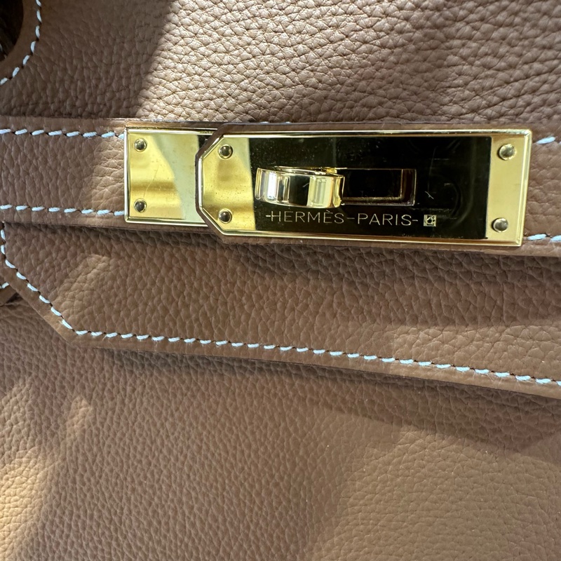 Hermes愛馬仕Birkin 40金扣鉑金包金棕色-5