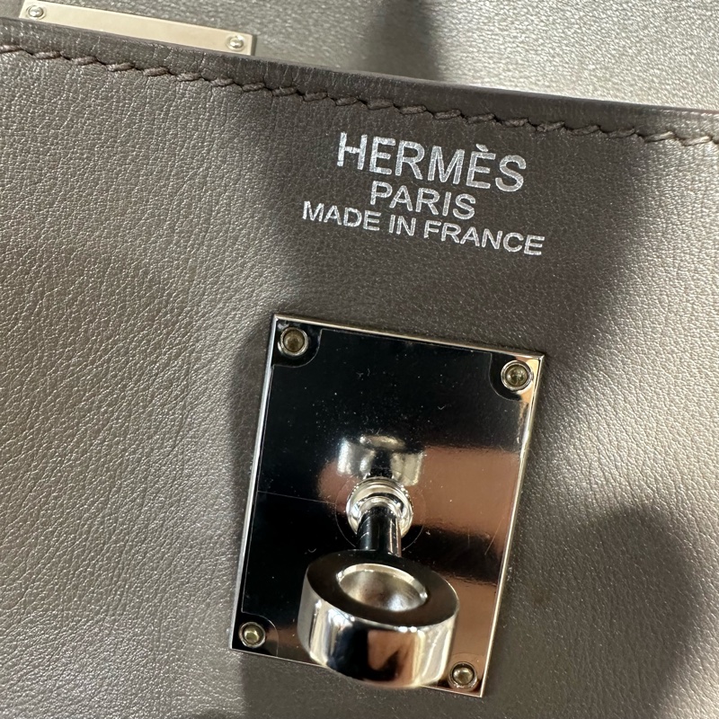 Hermes愛馬仕Kelly 50 Relax銀扣大象灰-6