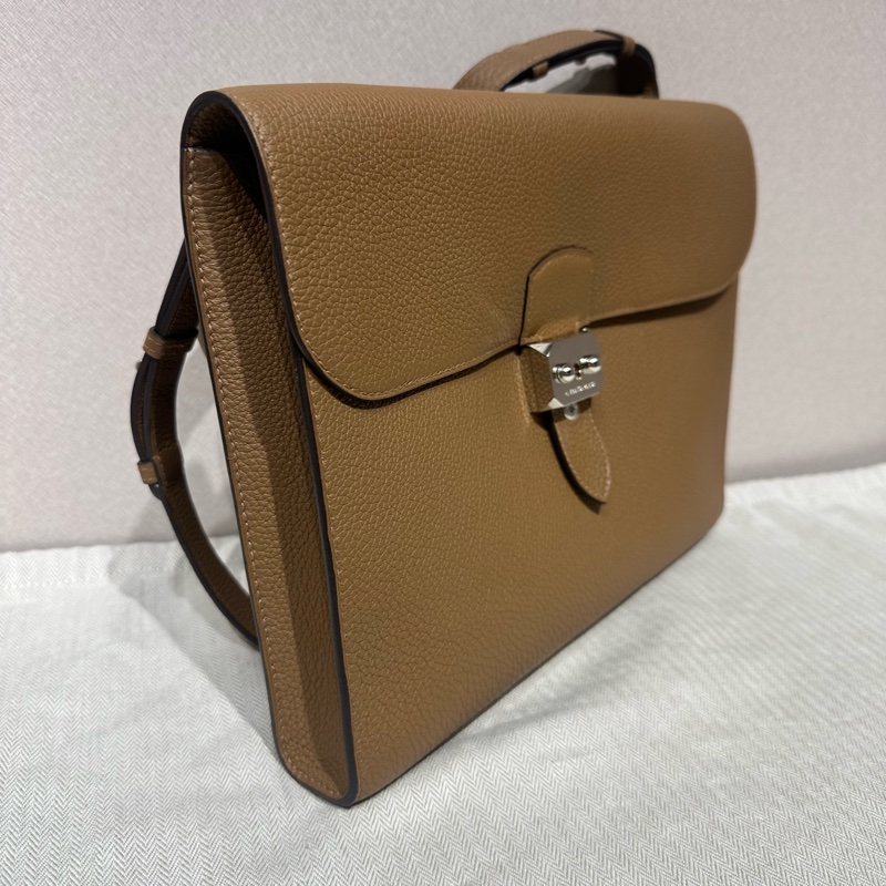 Hermes 愛馬仕 Sac a depeches 29信差包塵土色-1