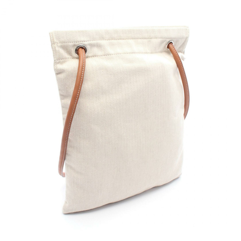 HERMES Aline MM Natural Fauve 單肩包 Toile Chevrons Toile Chevrons / Barenia 皮革 米色 棕色 米色 二手-1
