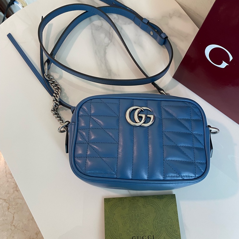 Gucci 皇家藍相機包mini marmont-2
