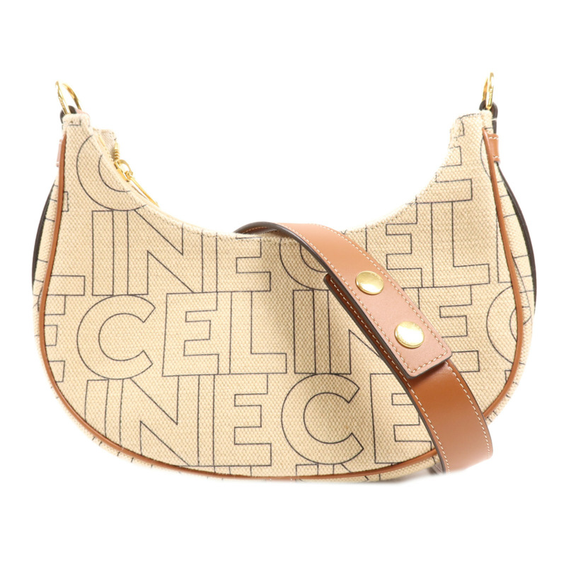 CELINE 帆布Ava金扣肩背袋-0