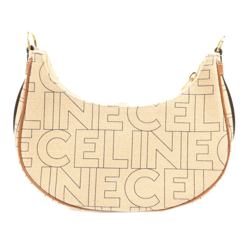 CELINE 帆布Ava金扣肩背袋-1