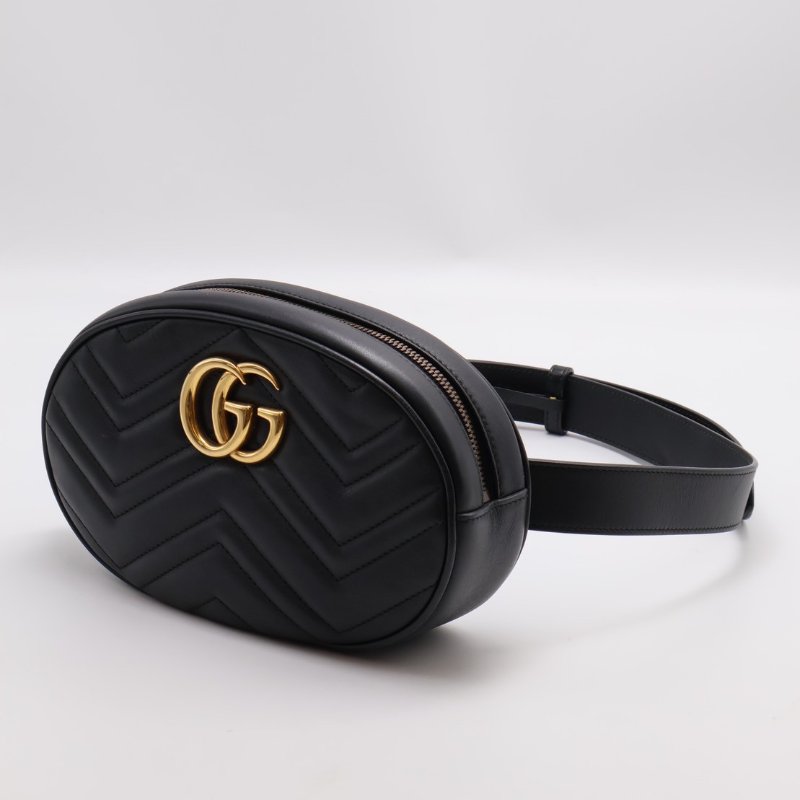 GUCCI Marmont腰包 - 大號黑金 95-9