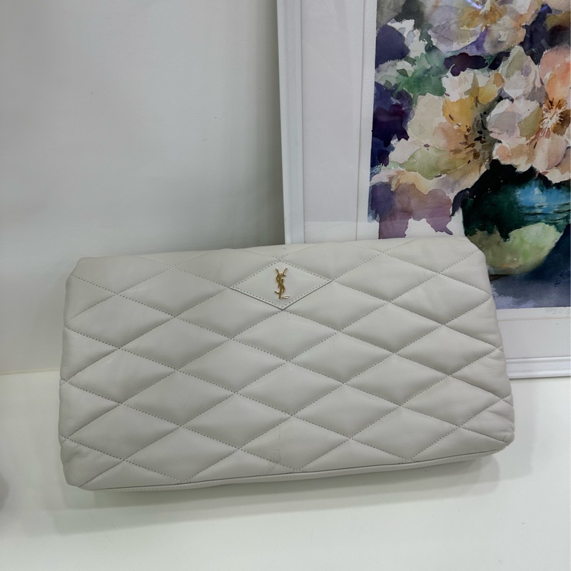YSL聖羅蘭 Sade Puffer信封手包，經典白色-4