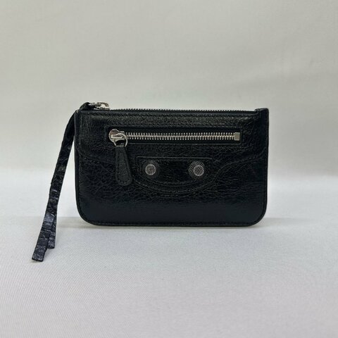 BALENCIAGA Cagole鉚釘拉鍊卡夾