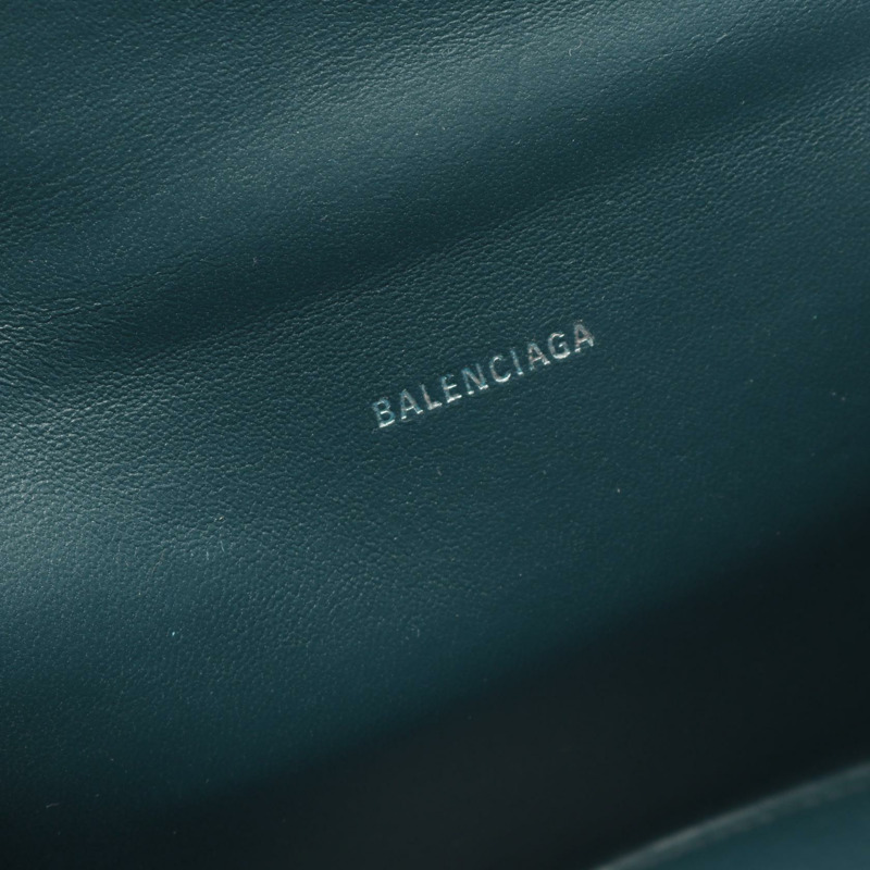 BALENCIAGA HOURGLASS XS 2Way 肩背包 手袋 592833 皮革 綠色 二手 女士-3