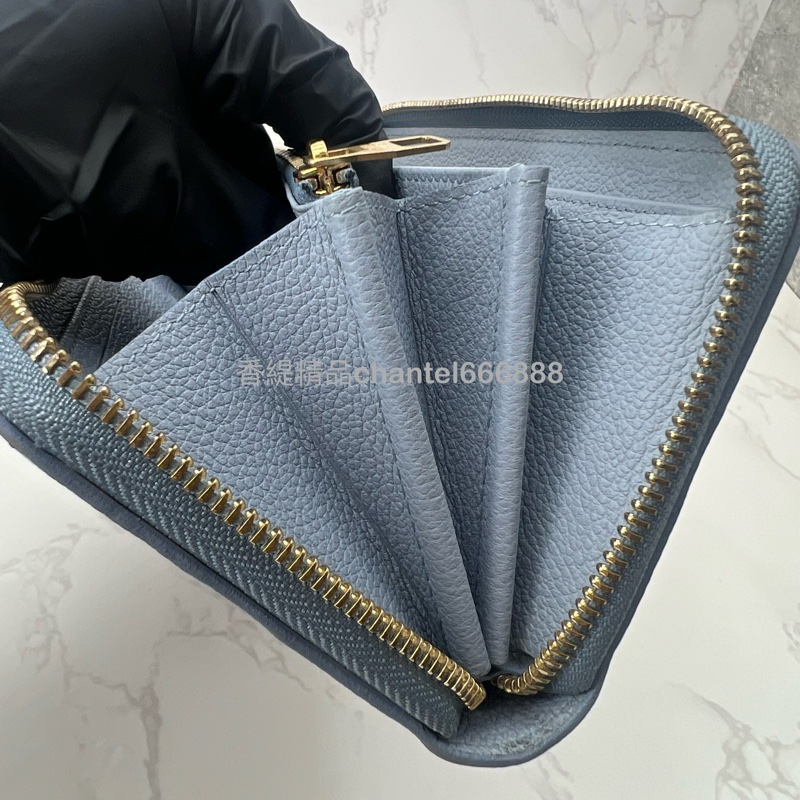 💗香緹國際精品💗 LV 寶寶藍拉鏈長夾 晶片款-10