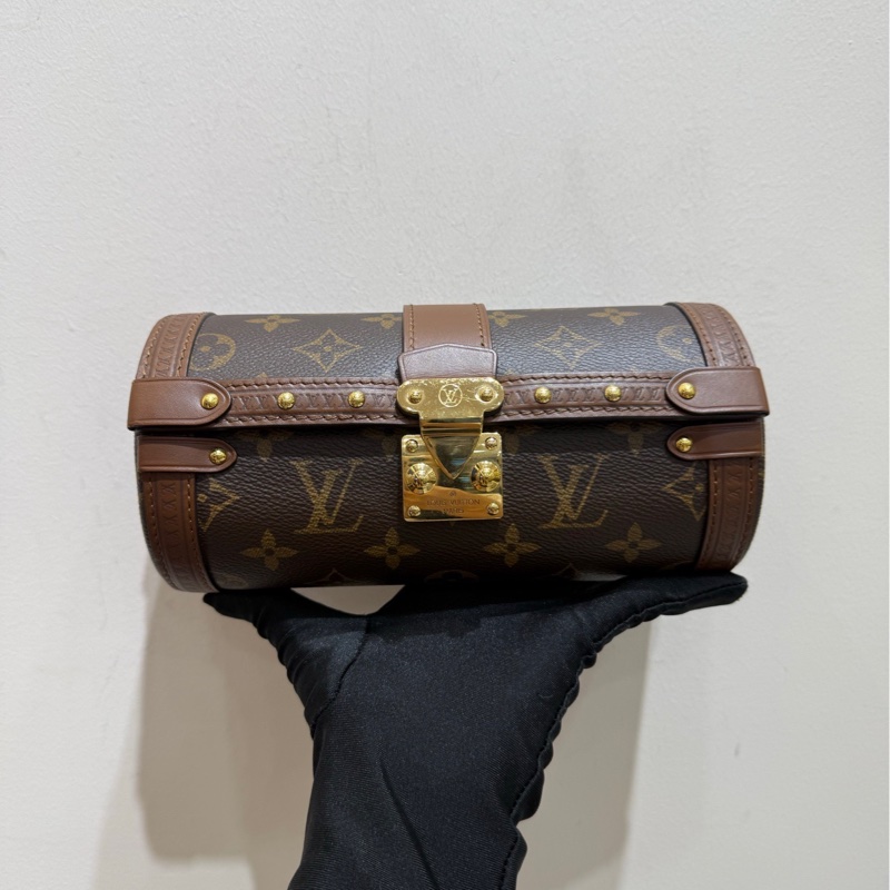 LV 路易威登 Louis Vuitton 全套 Papillon Trunk系列 巴比龍 帆布老花 鏈條 單肩手提斜 挎包腋下包-1