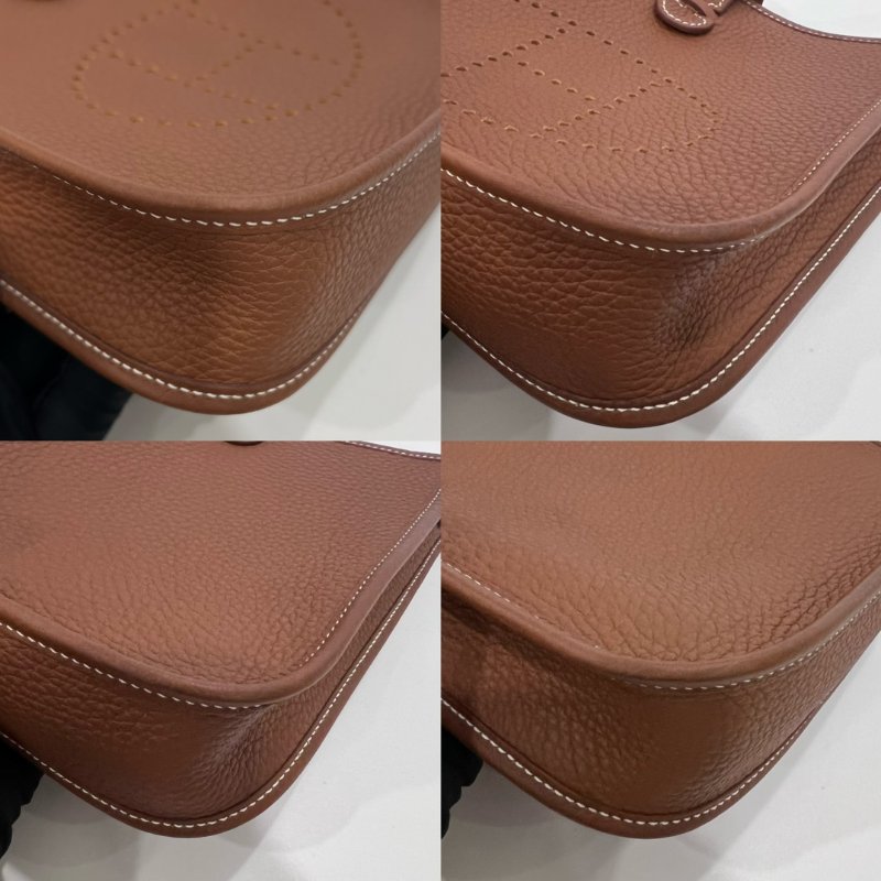 HERMES U刻金棕色EVELYNE TPM 單背包-8
