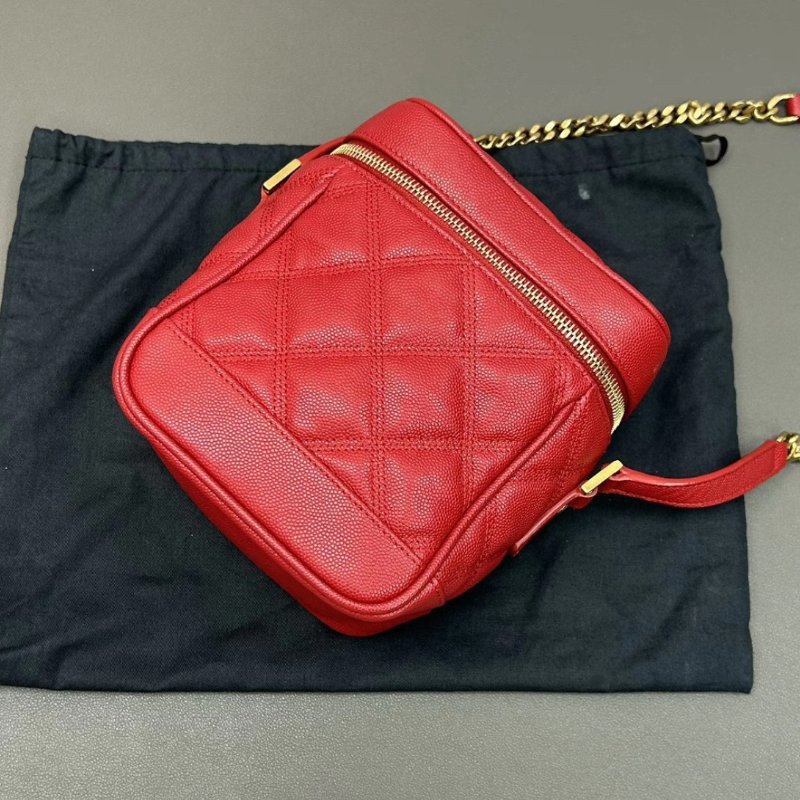 YSL Vanity紅金 化妝盒子肩背斜背包15*17*9 98新配件塵袋-2
