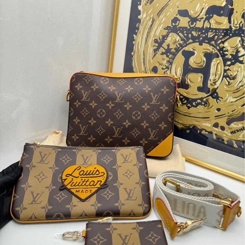 Louis Vuitton 路易威登lv Nigo聯名三合一老花拼色包 芯片款-0