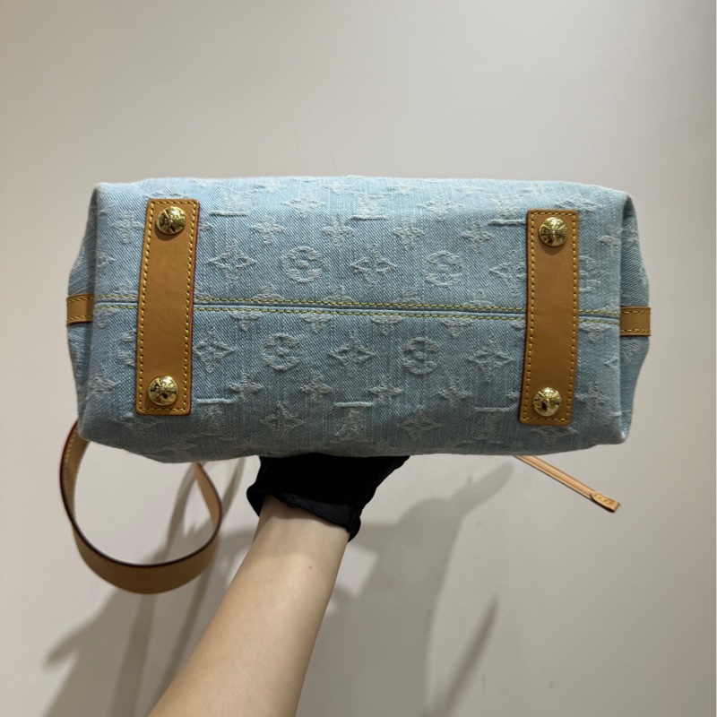 Louis Vuitton lv路易威登 全套Carryall 小號 單肩斜挎包 丹寧淺色牛仔-5
