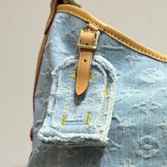 Louis Vuitton lv路易威登 全套Carryall 小號 單肩斜挎包 丹寧淺色牛仔-7