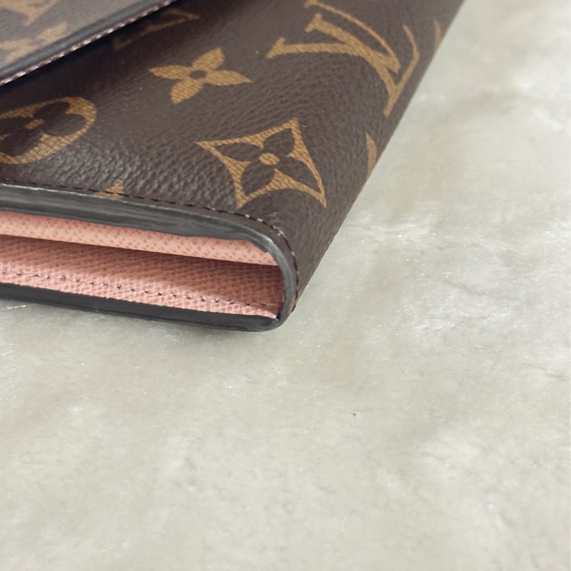 全配✔︎LOUIS VUITTON Sarah信封長夾-芭蕾粉色-14