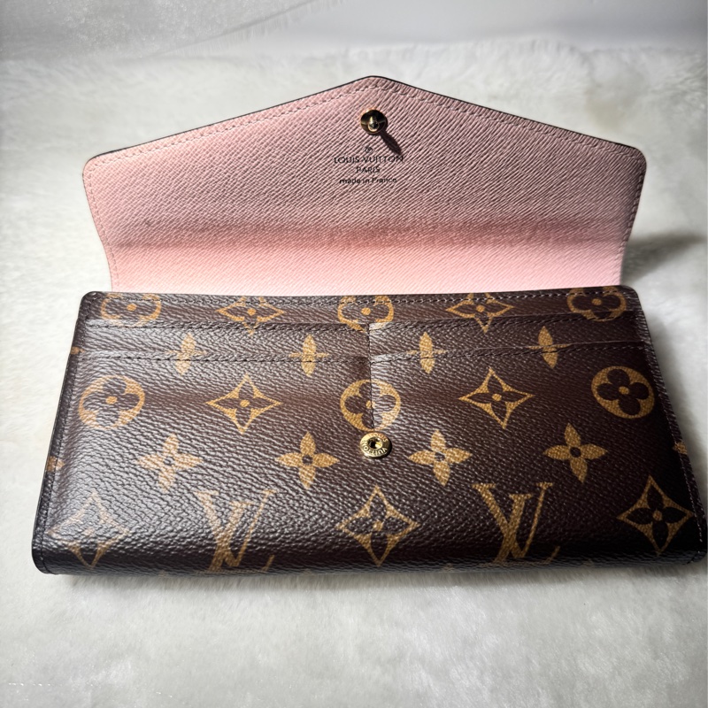 全配✔︎LOUIS VUITTON Sarah信封長夾-芭蕾粉色-15