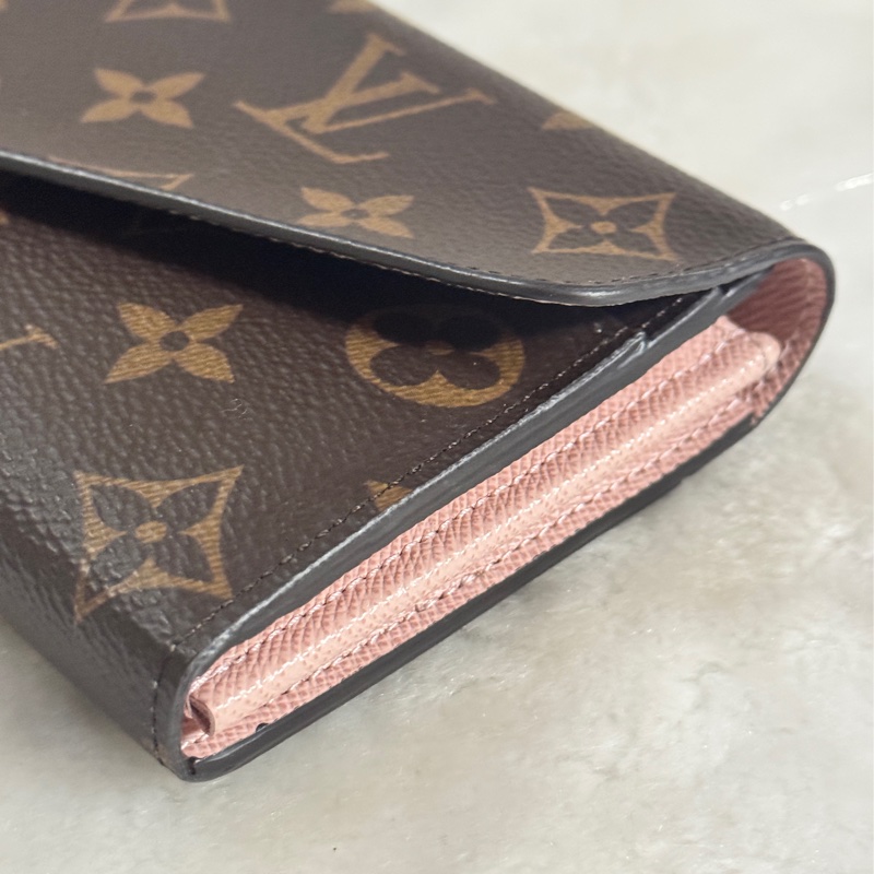 全配✔︎LOUIS VUITTON Sarah信封長夾-芭蕾粉色-27