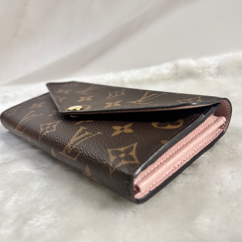 全配✔︎LOUIS VUITTON Sarah信封長夾-芭蕾粉色-28