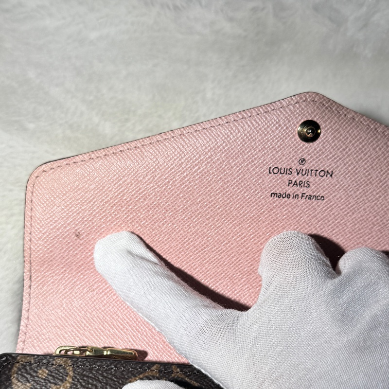全配✔︎LOUIS VUITTON Sarah信封長夾-芭蕾粉色-33