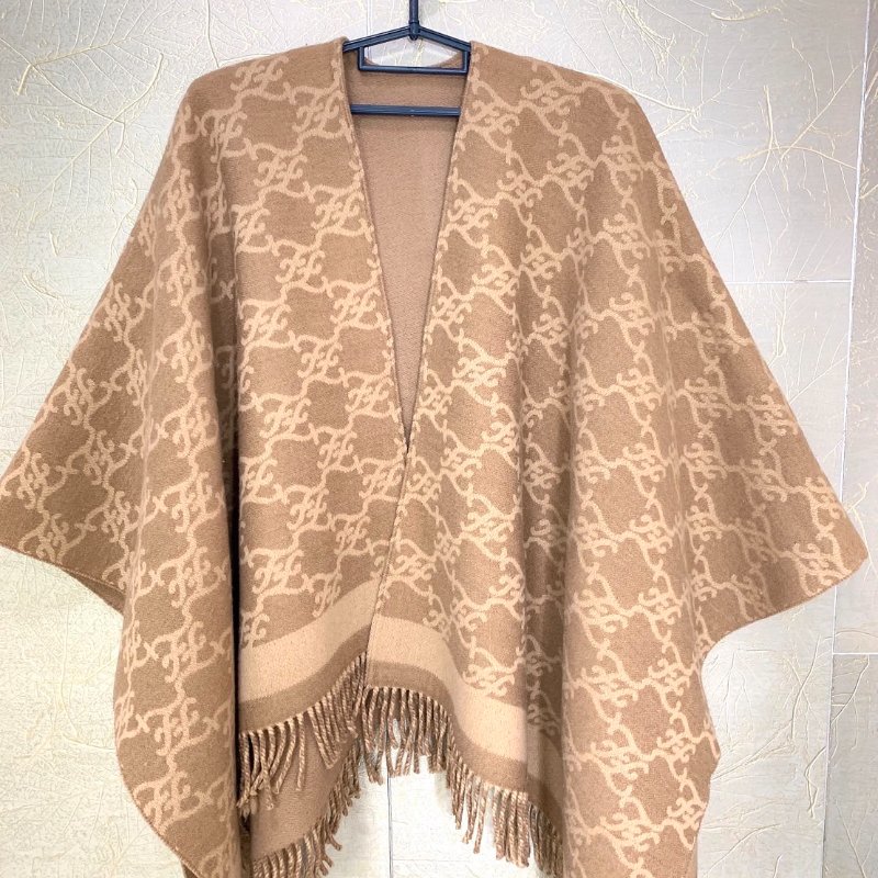 FENDI 米色羊毛羊絨雙面斗篷-0