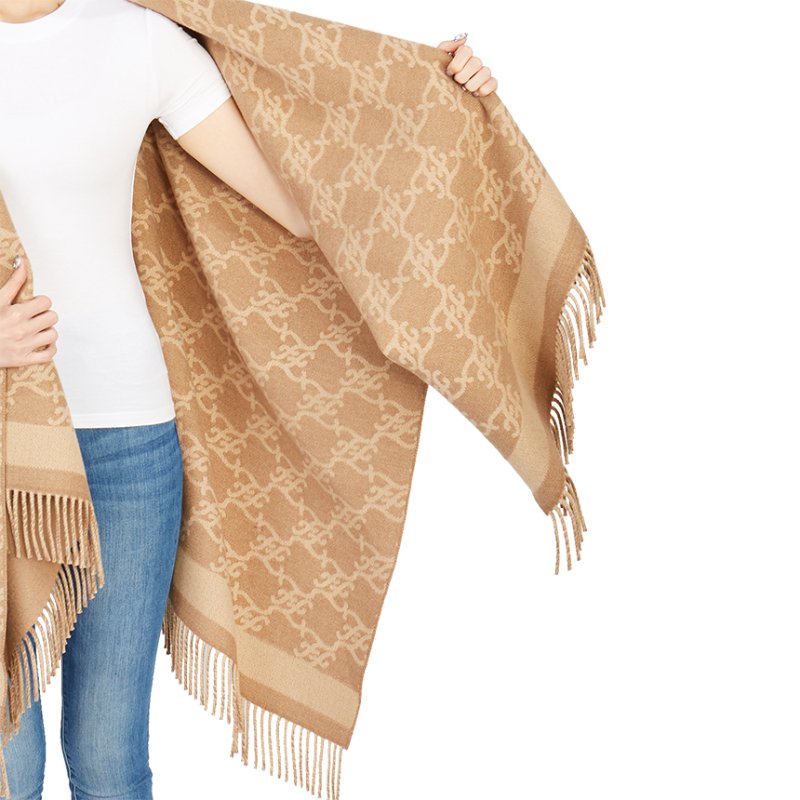 FENDI 米色羊毛羊絨雙面斗篷-9