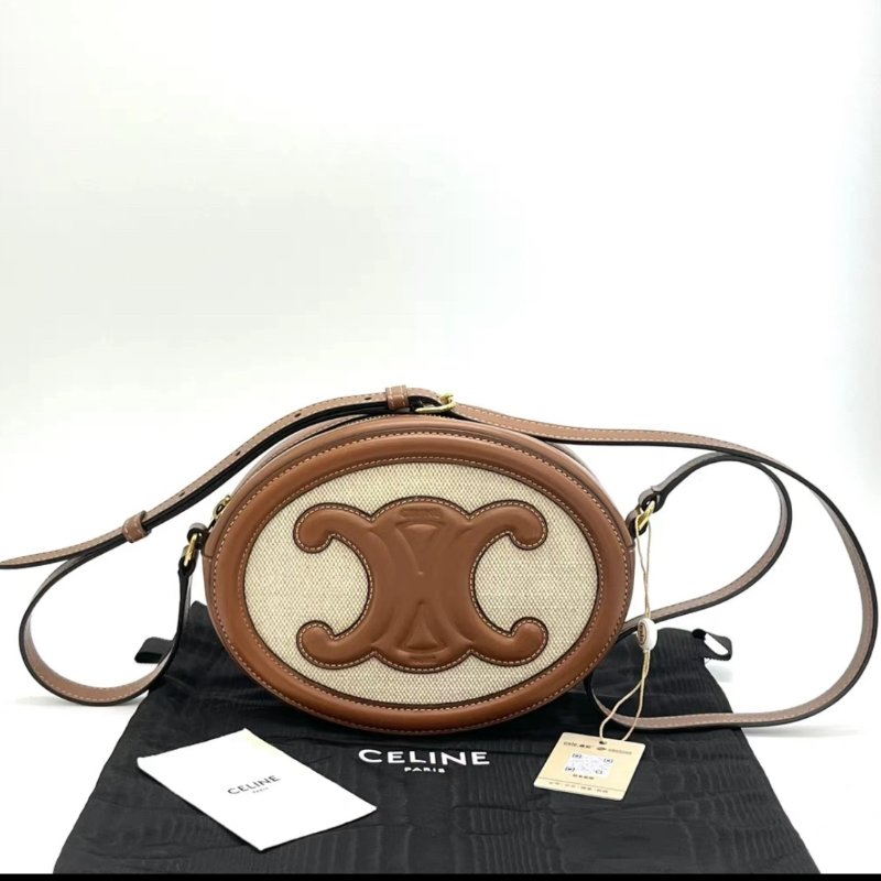 CELINE Triomphe凱旋門肩背斜背月餅包20*15*6 98新配件塵袋-0