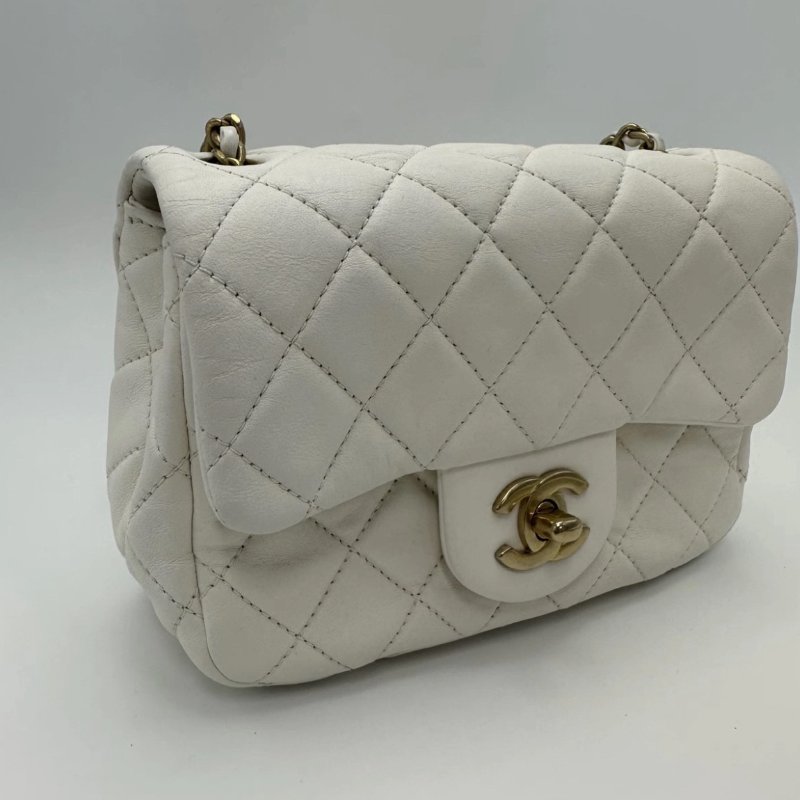 CHANEL白金金球方胖子肩背斜背包 17*13*7.5 98新配件保卡塵袋-1