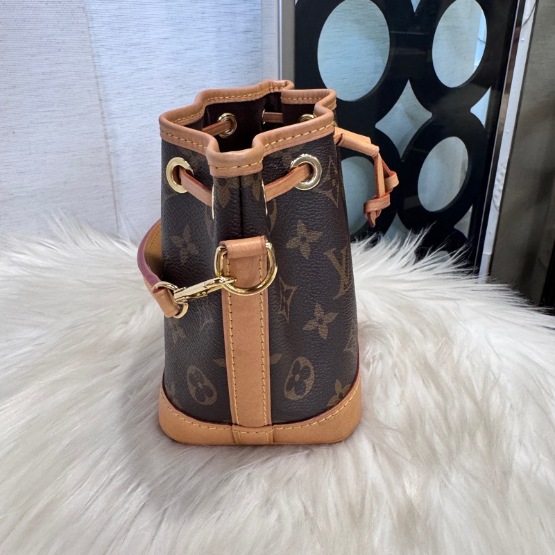 LV Nano Noe 原花金釦迷你水桶包 晶片款-2