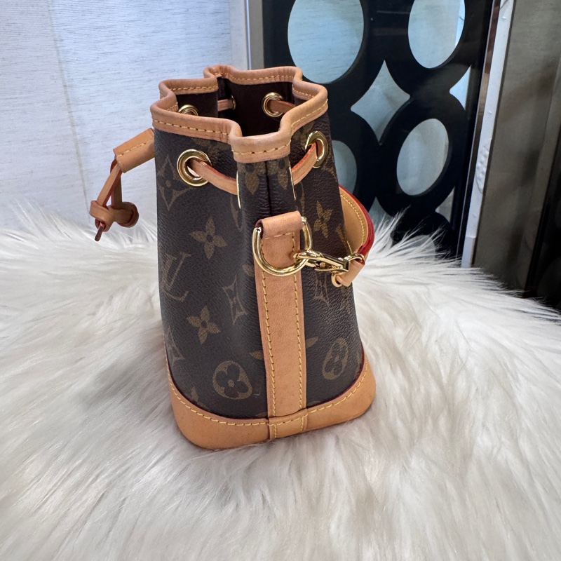 LV Nano Noe 原花金釦迷你水桶包 晶片款-3