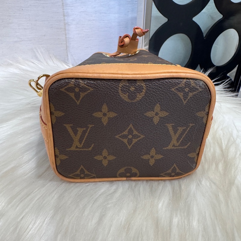 LV Nano Noe 原花金釦迷你水桶包 晶片款-4