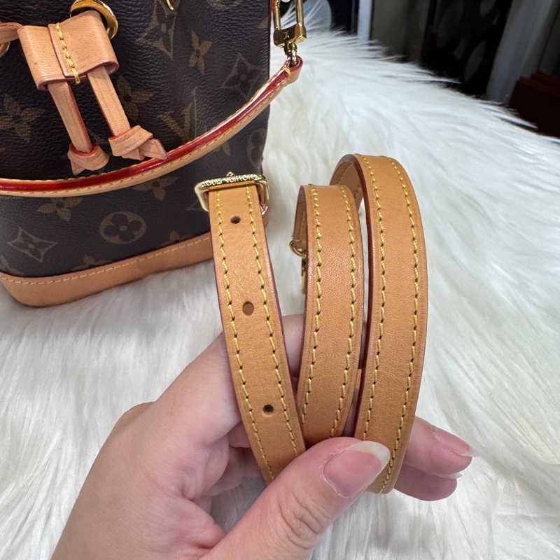 LV Nano Noe 原花金釦迷你水桶包 晶片款-9