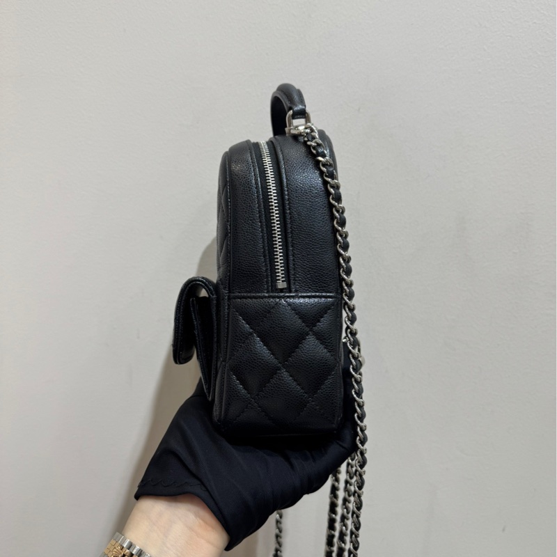 Chanel 香奈兒 全套 24P mini小書包 黑銀bag-7