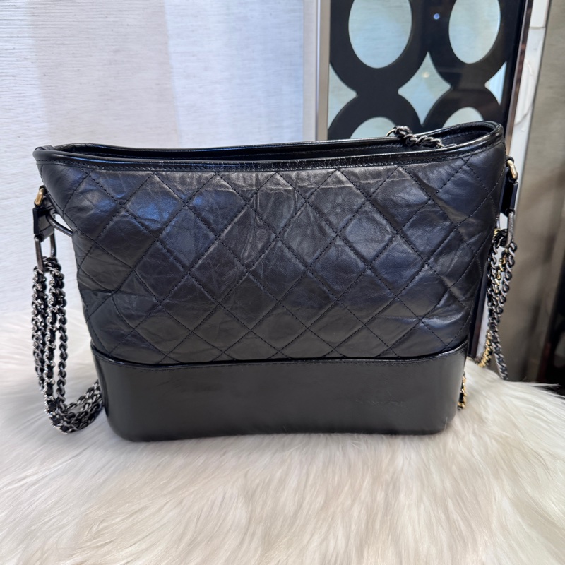 Chanel 黑復刻牛皮大號流浪包-1