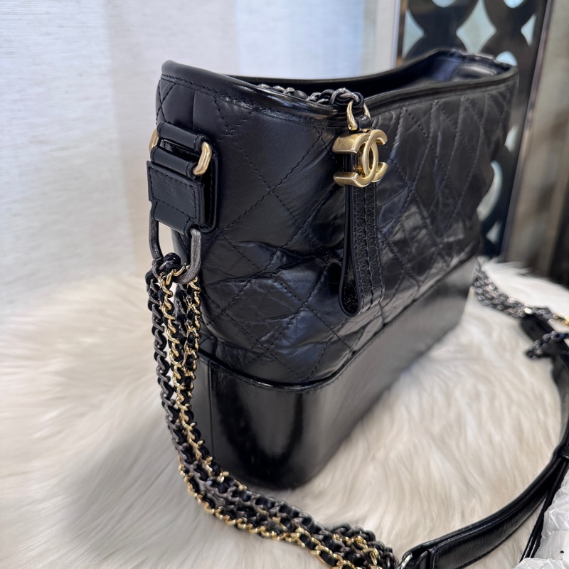 Chanel 黑復刻牛皮大號流浪包-2