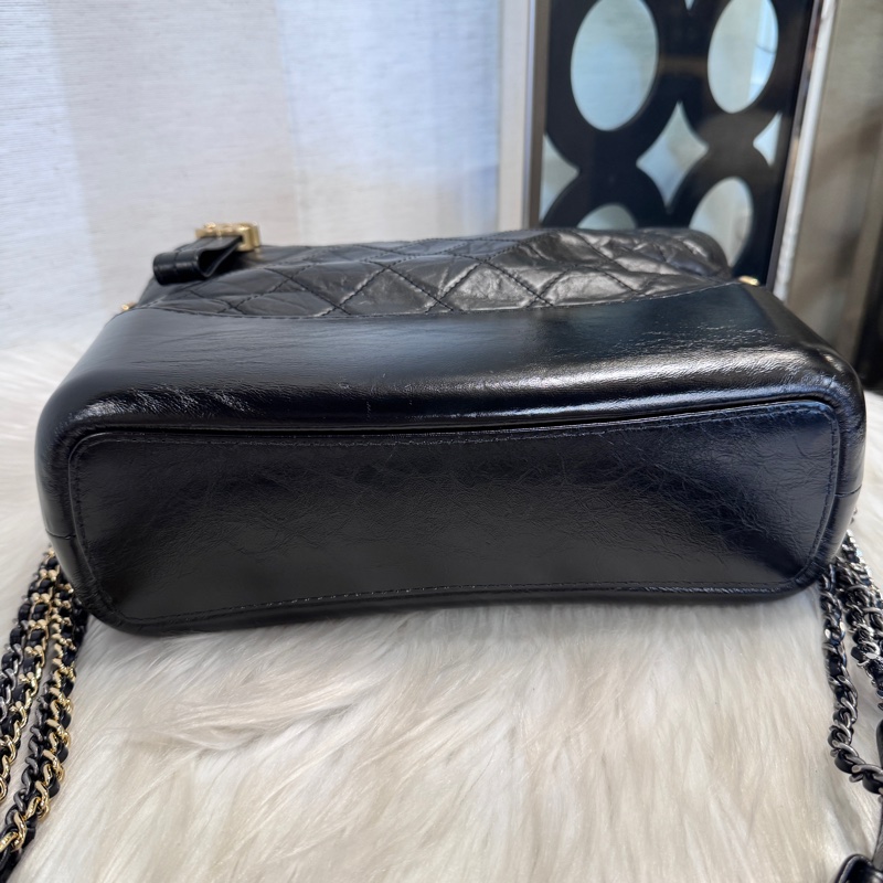 Chanel 黑復刻牛皮大號流浪包-4