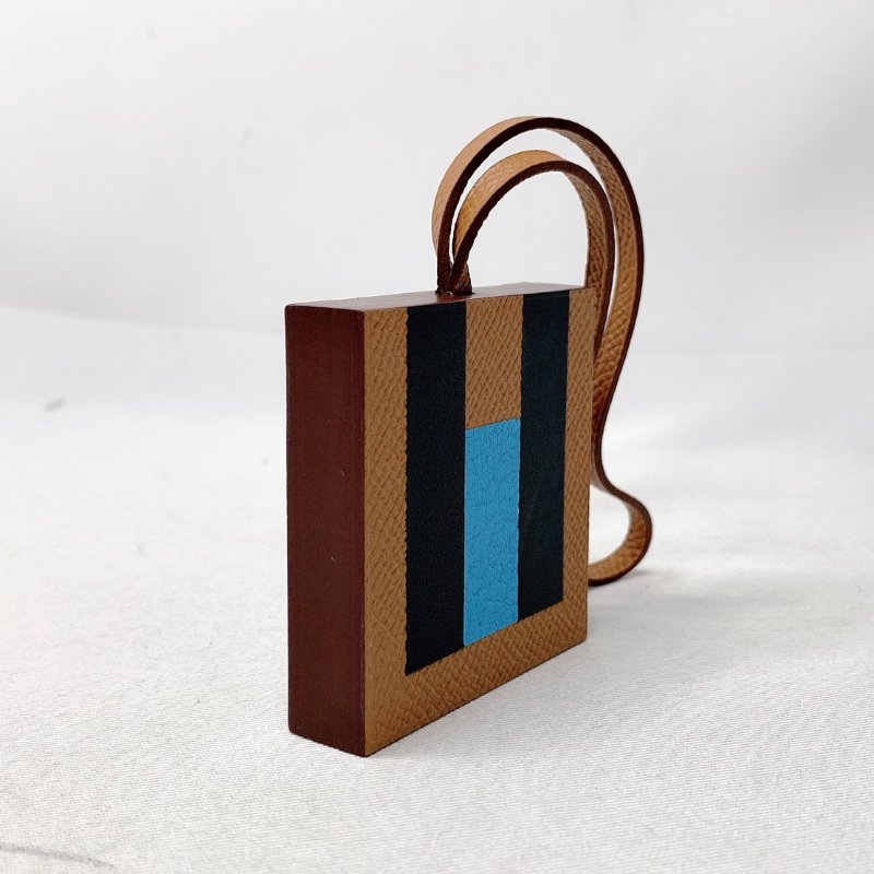 HERMES 全新H幾何方塊包款吊飾-5