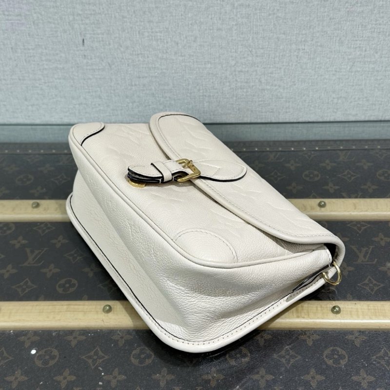 LV 白金手提肩背斜背包法棍包芯片款 24*16*10 98新配件塵袋-2