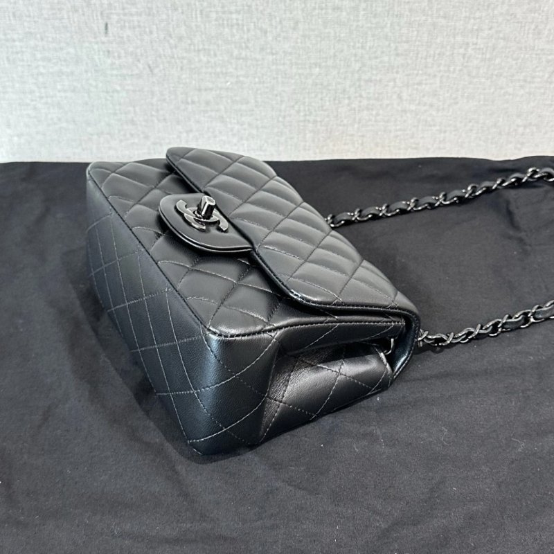 CHANEL 黑色 so black方胖子鏈條肩背斜背包16.5*13*7 全新閒置配件盒子塵袋-2