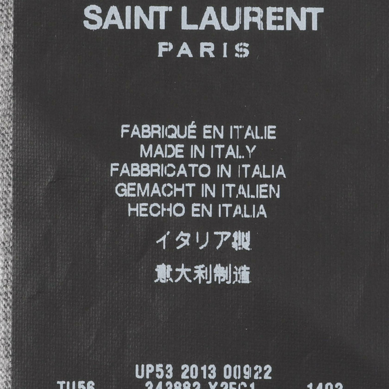 SAINT LAURENT PARIS T卹 - 棉質 灰色 黑色 二手男式-4