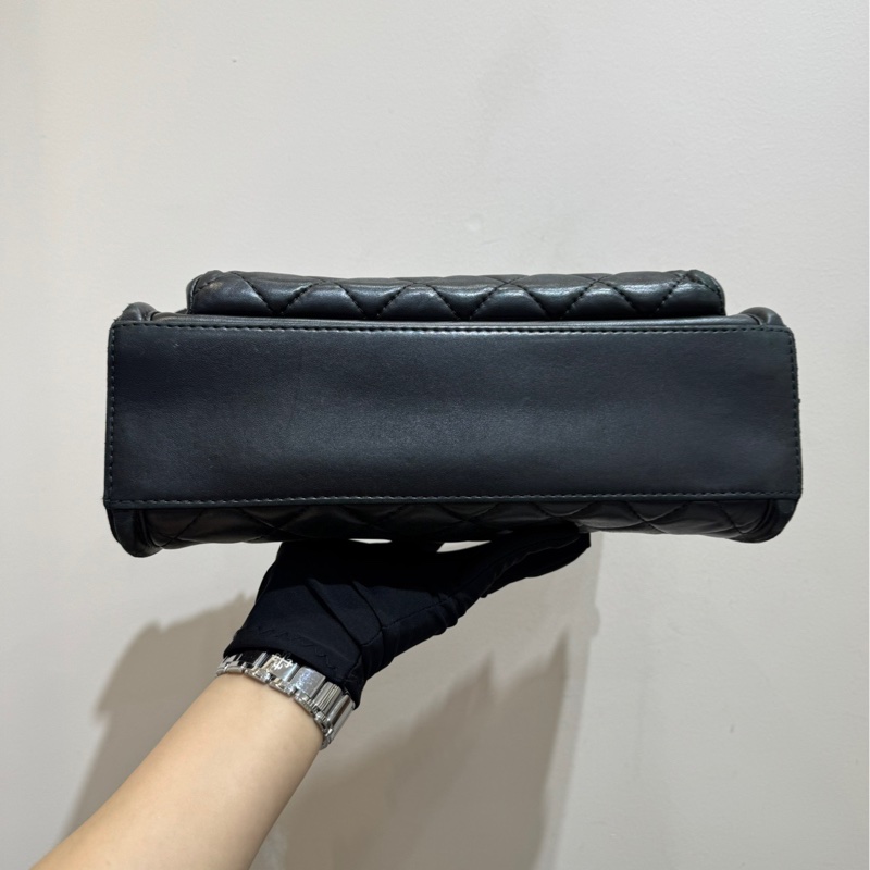 香奈兒 Chanel cf系列單肩斜挎包 郵差包 黑色銀扣 單肩斜挎包-6