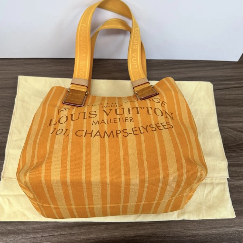 LV 橘色條紋帆布托特包31*26.5*18 98新配件塵袋-3