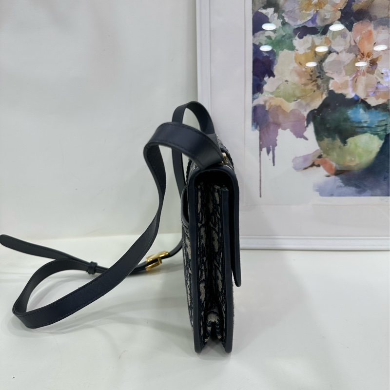 Dior迪奧！老花蒙田30中皮肩帶款，19年標 可單肩斜挎，尺寸約24×8×17cm-3