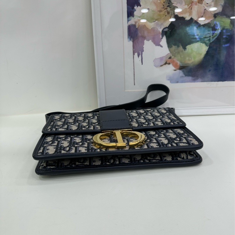 Dior迪奧！老花蒙田30中皮肩帶款，19年標 可單肩斜挎，尺寸約24×8×17cm-5